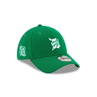 Green Detroit Tigers Hat - New Era MLB St Patricks Day 39THIRTY Stretch Fit Caps USA3746025